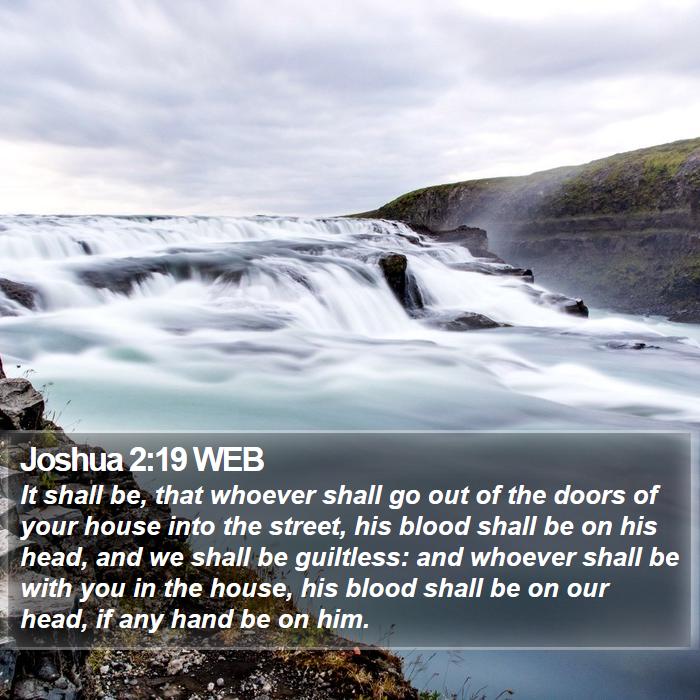 Joshua 2:19 WEB Bible Study