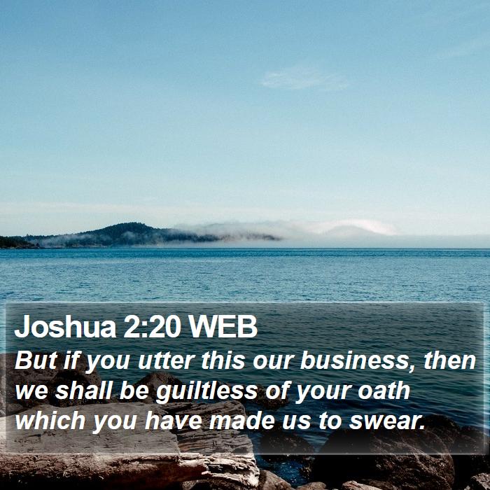 Joshua 2:20 WEB Bible Study