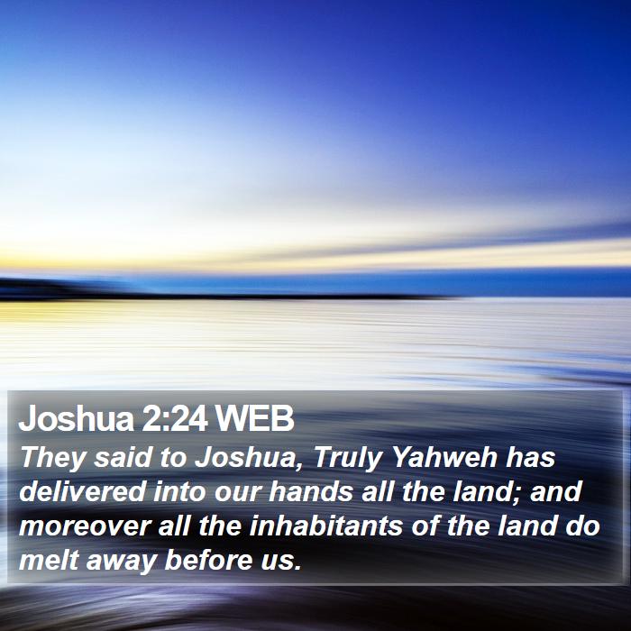 Joshua 2:24 WEB Bible Study