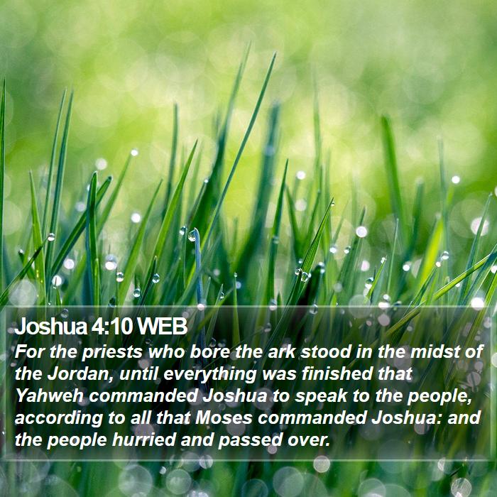 Joshua 4:10 WEB Bible Study