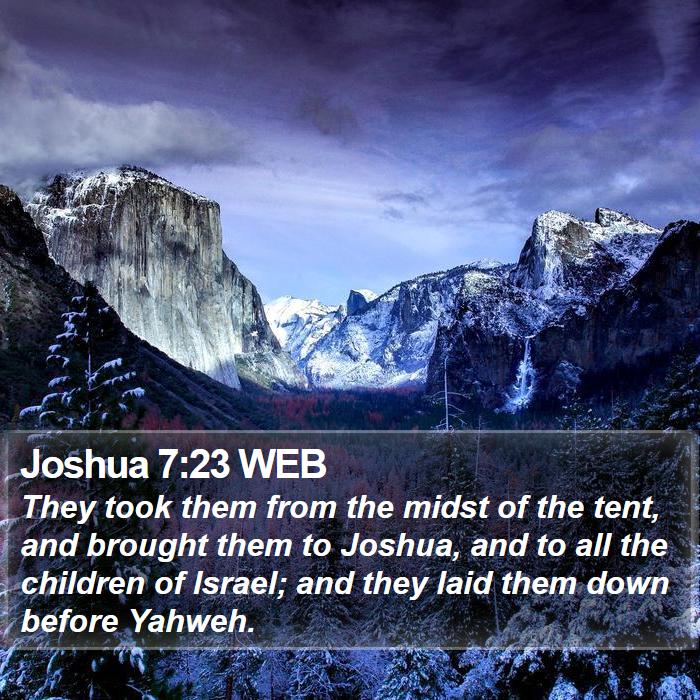 Joshua 7:23 WEB Bible Study