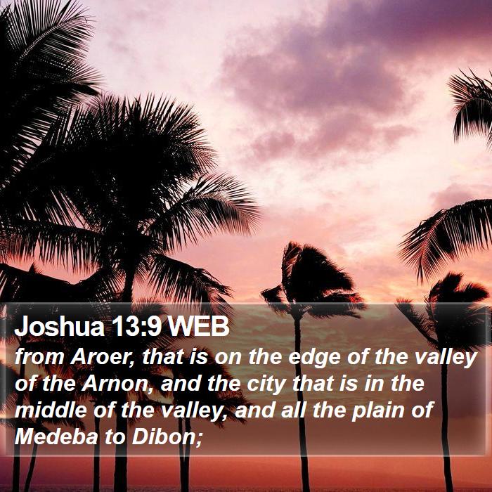 Joshua 13:9 WEB Bible Study