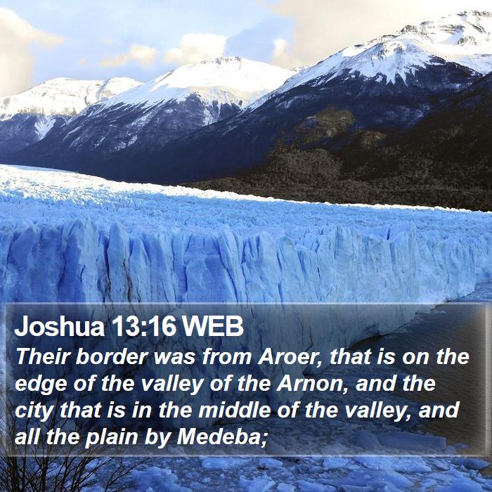 Joshua 13:16 WEB Bible Study