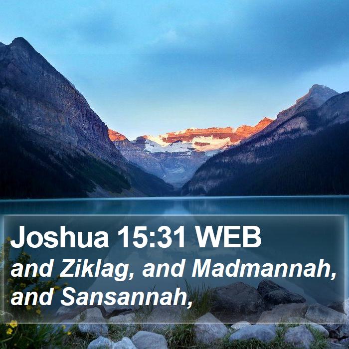 Joshua 15:31 WEB Bible Study