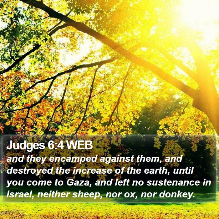 Judges 6:4 WEB Bible Study