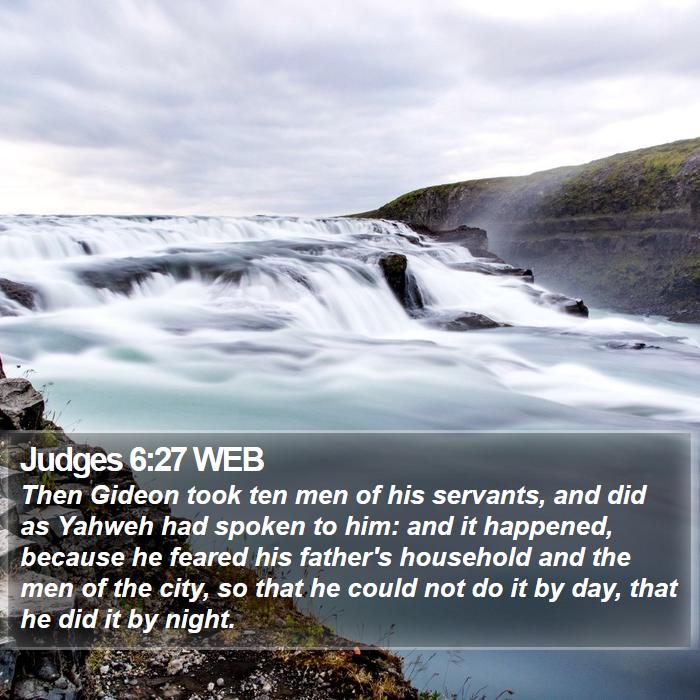 Judges 6:27 WEB Bible Study