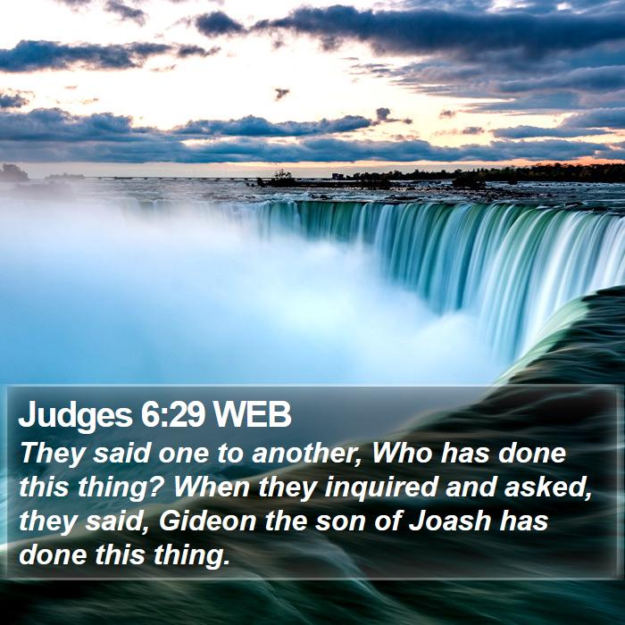 Judges 6:29 WEB Bible Study