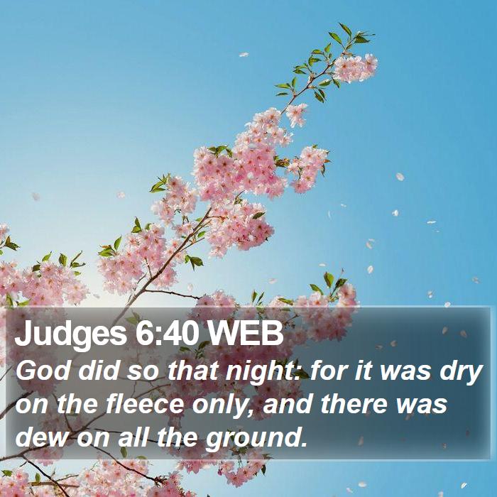 Judges 6:40 WEB Bible Study