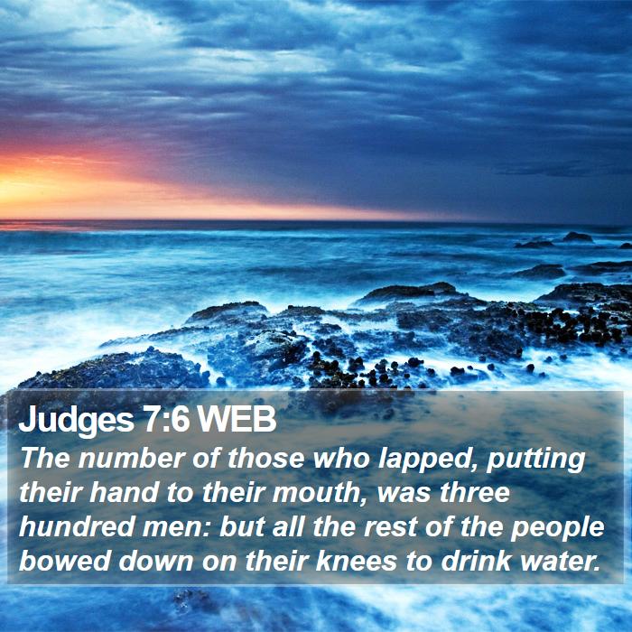 Judges 7:6 WEB Bible Study