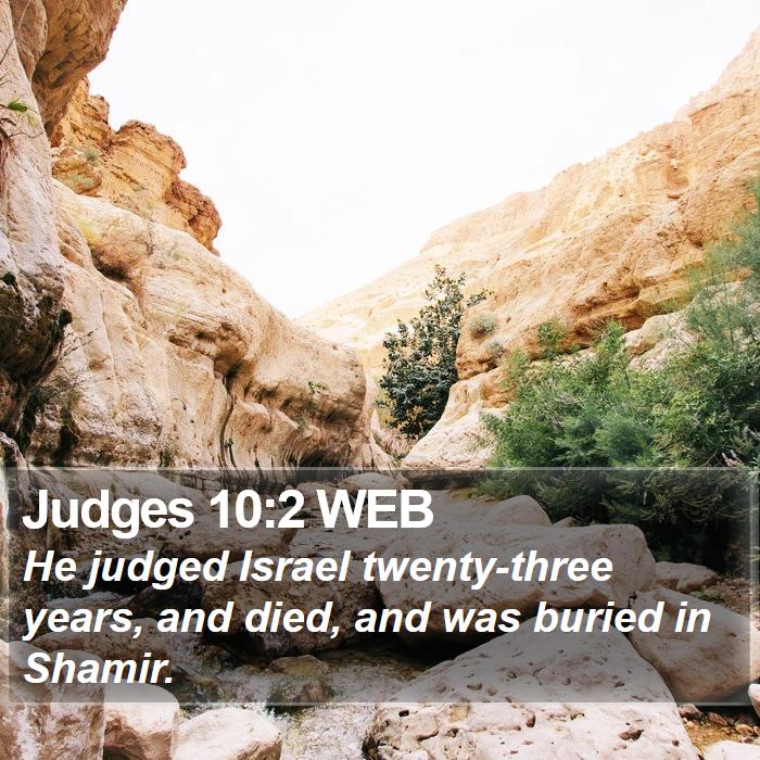 Judges 10:2 WEB Bible Study