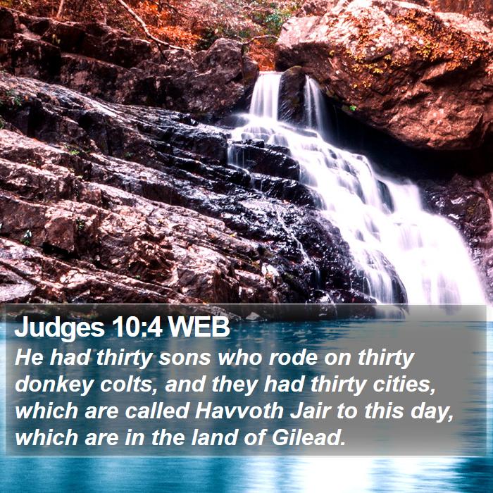 Judges 10:4 WEB Bible Study