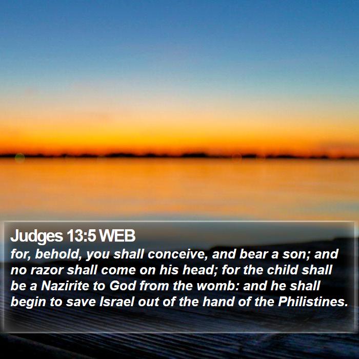 Judges 13:5 WEB Bible Study