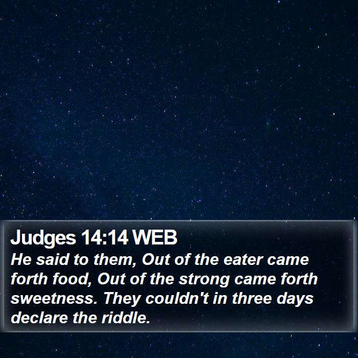 Judges 14:14 WEB Bible Study