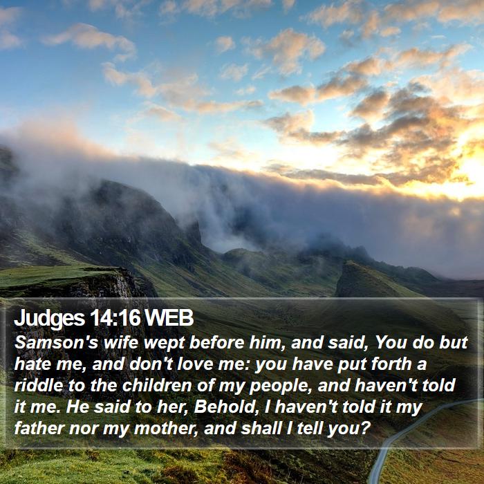 Judges 14:16 WEB Bible Study