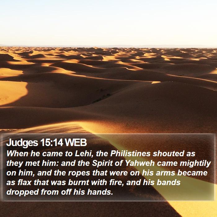 Judges 15:14 WEB Bible Study