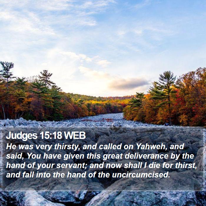 Judges 15:18 WEB Bible Study