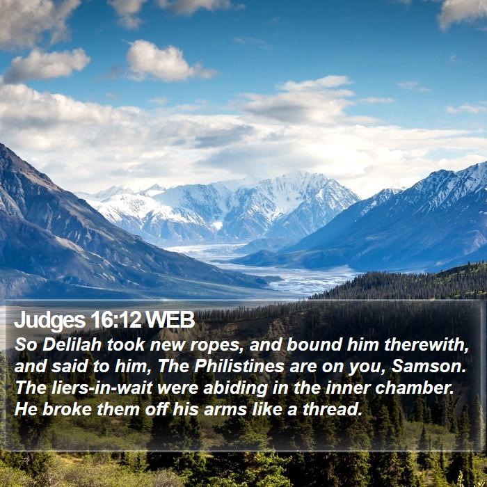 Judges 16:12 WEB Bible Study