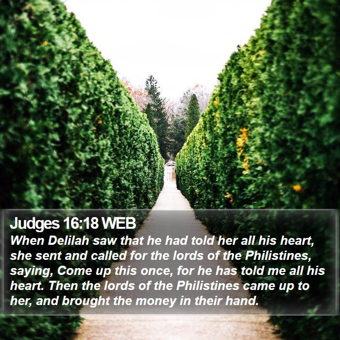 Judges 16:18 WEB Bible Study