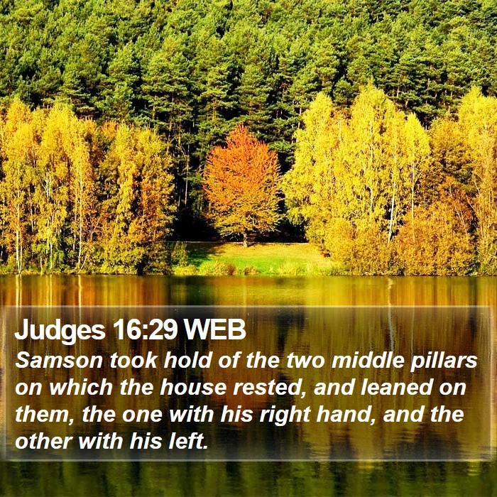 Judges 16:29 WEB Bible Study