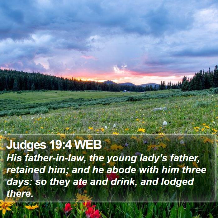 Judges 19:4 WEB Bible Study