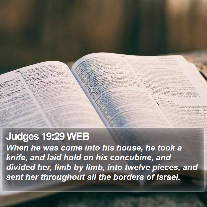 Judges 19:29 WEB Bible Study