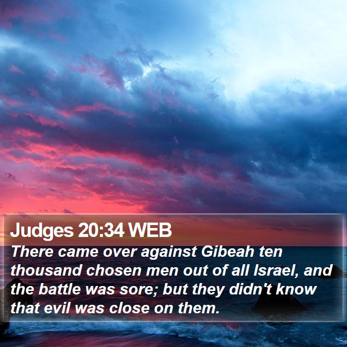 Judges 20:34 WEB Bible Study