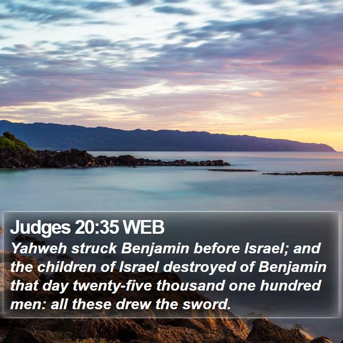 Judges 20:35 WEB Bible Study