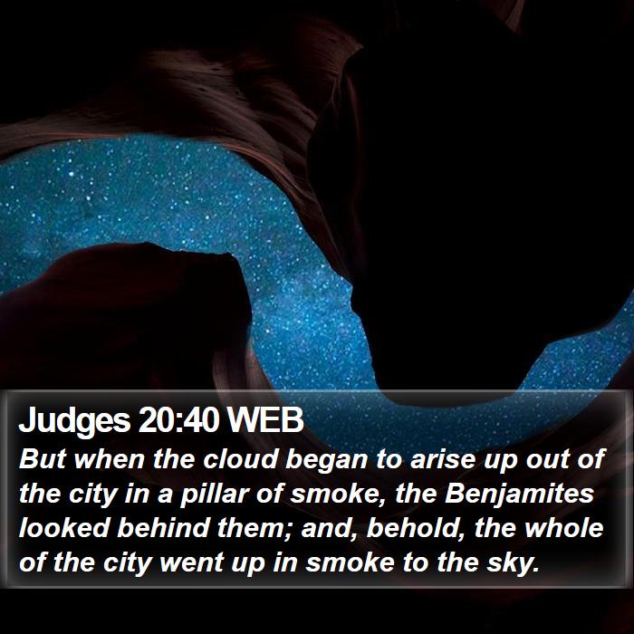 Judges 20:40 WEB Bible Study