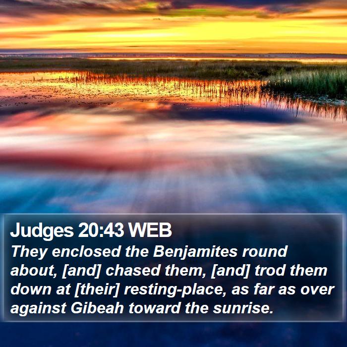 Judges 20:43 WEB Bible Study