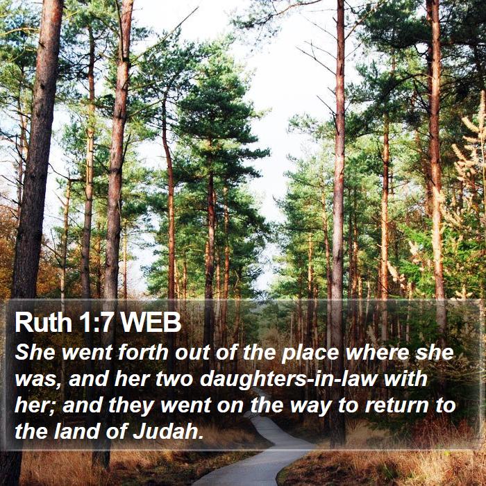 Ruth 1:7 WEB Bible Study