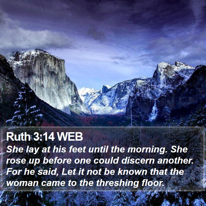 Ruth 3:14 WEB Bible Study