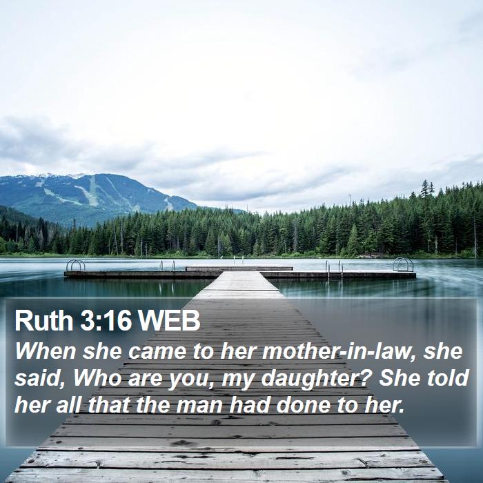 Ruth 3:16 WEB Bible Study