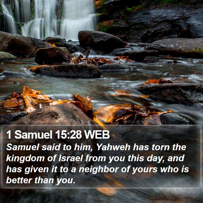 1 Samuel 15:28 WEB Bible Study