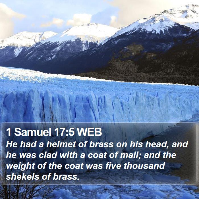 1 Samuel 17:5 WEB Bible Study