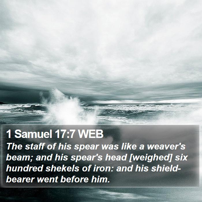 1 Samuel 17:7 WEB Bible Study