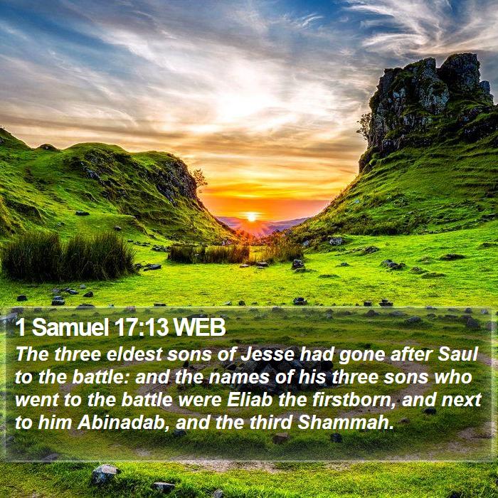 1 Samuel 17:13 WEB Bible Study