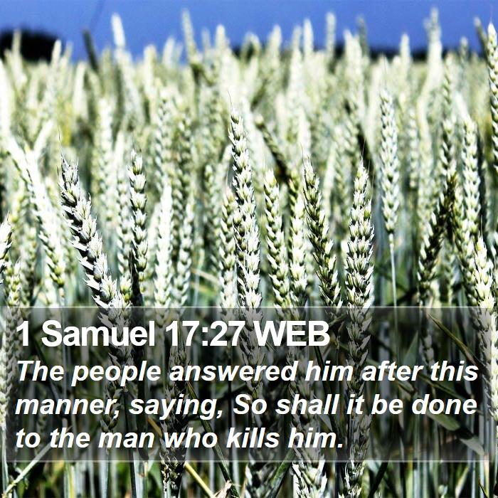 1 Samuel 17:27 WEB Bible Study