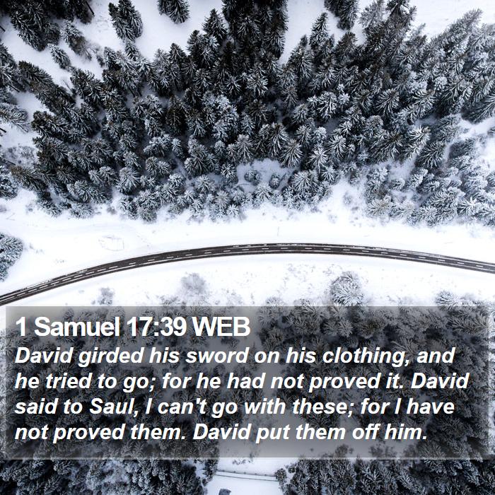 1 Samuel 17:39 WEB Bible Study