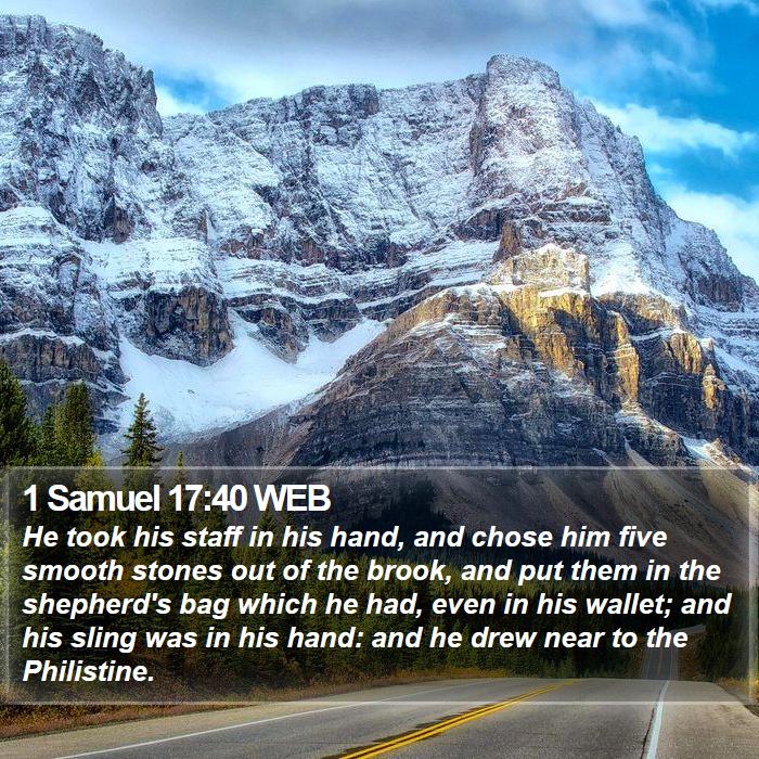 1 Samuel 17:40 WEB Bible Study