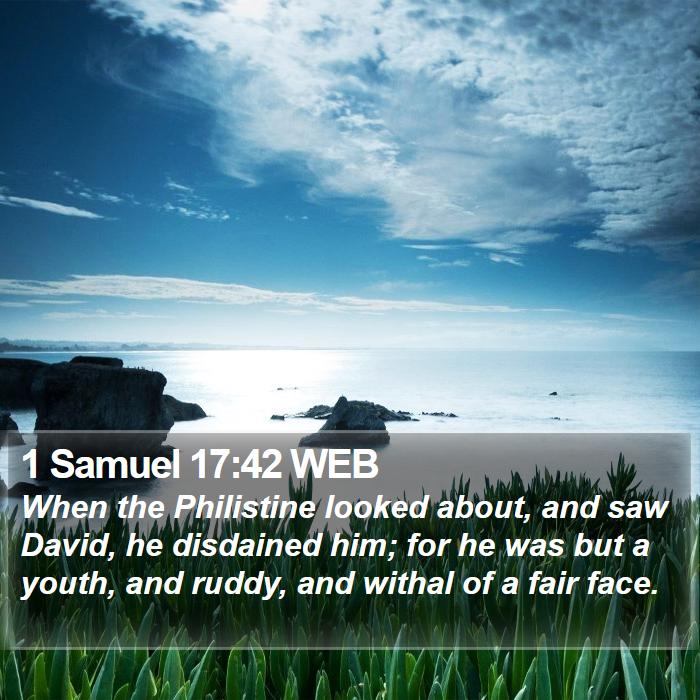 1 Samuel 17:42 WEB Bible Study