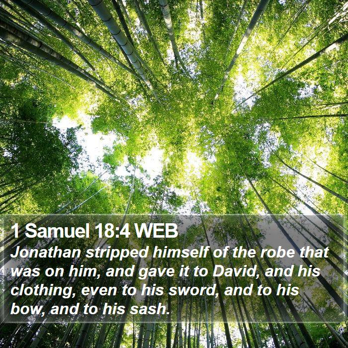 1 Samuel 18:4 WEB Bible Study