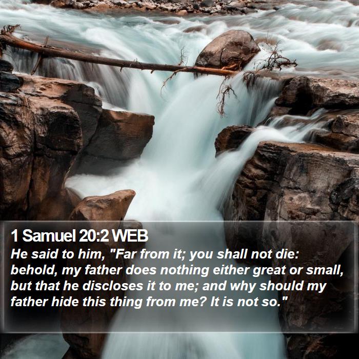 1 Samuel 20:2 WEB Bible Study