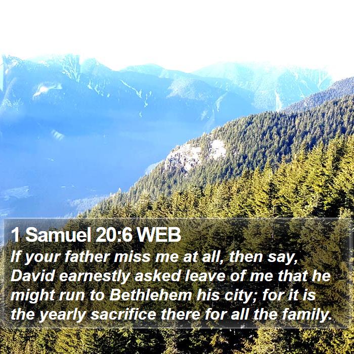 1 Samuel 20:6 WEB Bible Study