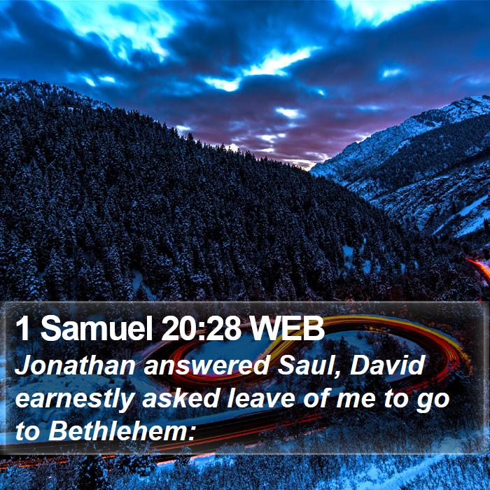 1 Samuel 20:28 WEB Bible Study