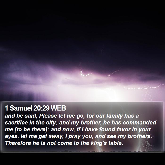 1 Samuel 20:29 WEB Bible Study