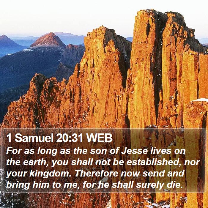 1 Samuel 20:31 WEB Bible Study