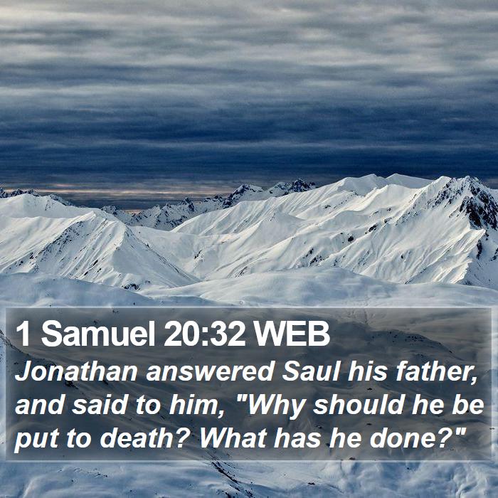 1 Samuel 20:32 WEB Bible Study