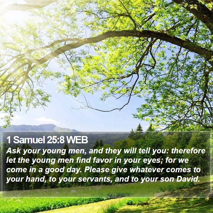 1 Samuel 25:8 WEB Bible Study