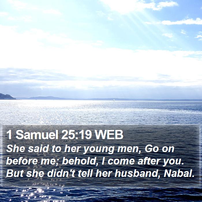 1 Samuel 25:19 WEB Bible Study