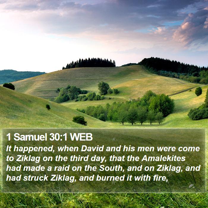 1 Samuel 30:1 WEB Bible Study